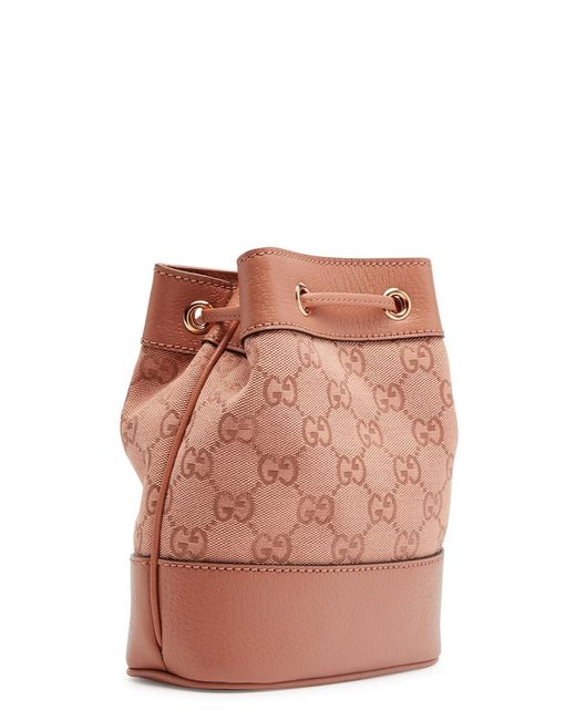 Gucci Brown Ophidia Small Monogrammed Bucket Bag