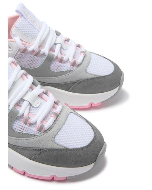 Cleens White Aero Runner Bubblegum Panelled Mesh Sneakers Uk9 for men