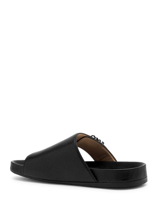 Loewe Black Ease Anagram Leather Sliders