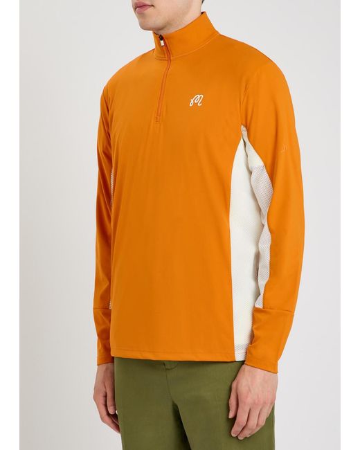 Malbon Orange Santiago Logo Half-Zip Stretch-Jersey Mid-Layer Jacket for men