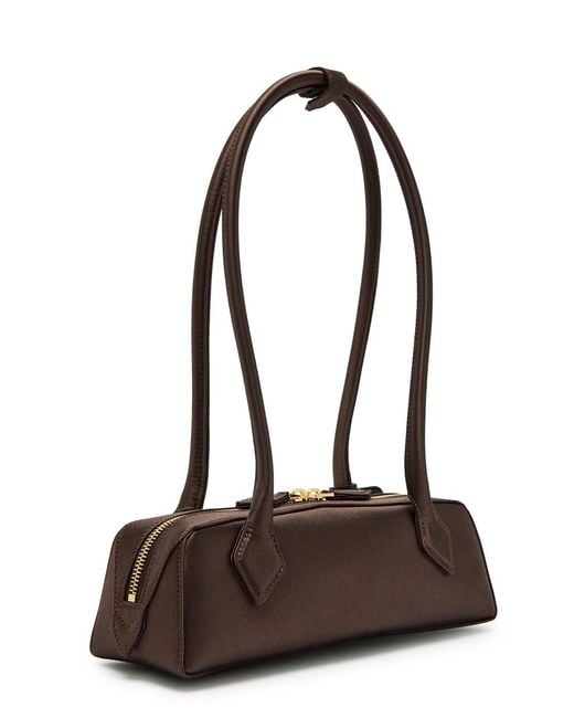 Alaïa Brown Le Teckle Small Satin Shoulder Bag