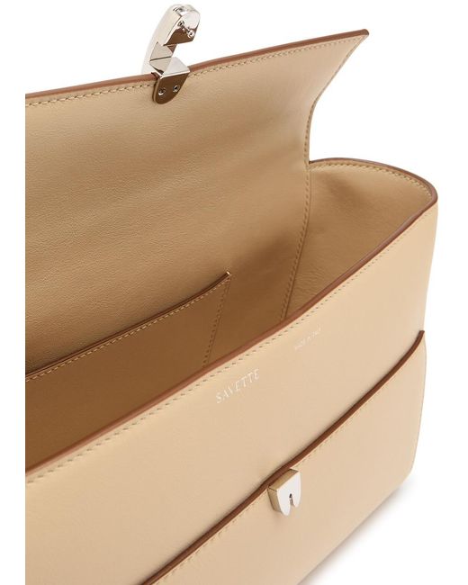 SAVETTE Natural Trapeze Leather Pochette