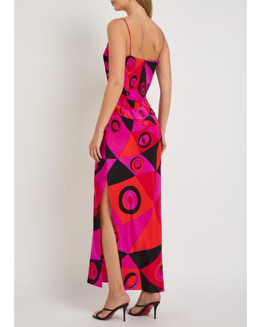 Emilio Pucci Pink Printed Silk Maxi Dress
