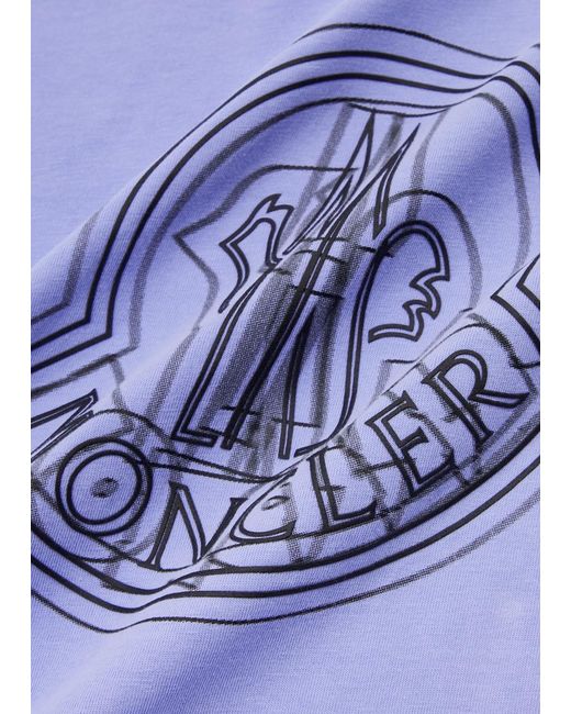 Moncler Blue Logo Cotton T-Shirt for men