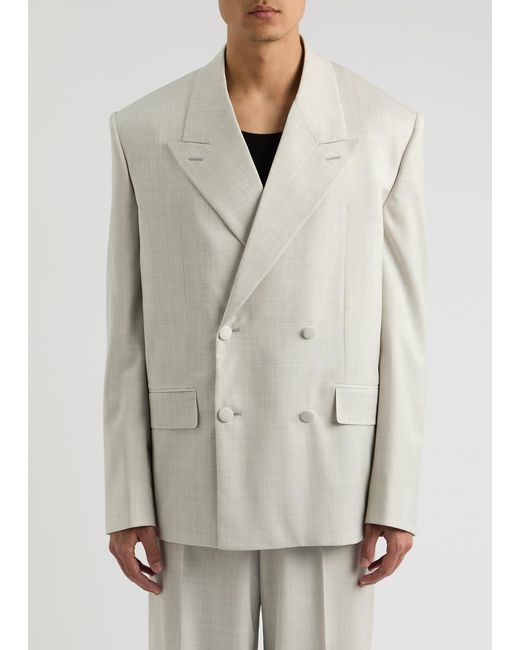 Givenchy Natural Double-Breasted Wool Blazer for men