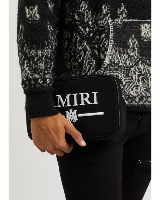 Amiri Black Ma Bar Logo-embroidered Canvas Cross-body Bag