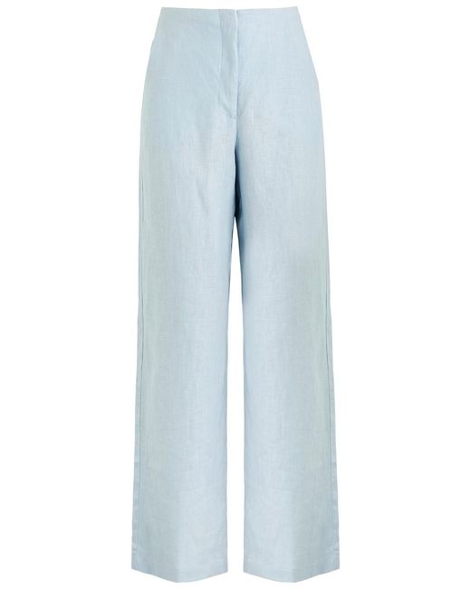 Faithfull the Brand Women's Blue Lulea Linen Pants