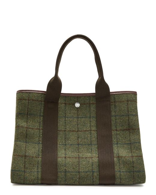 Rue de Verneuil Green Traversée M Hunting Tweed Tote Bag