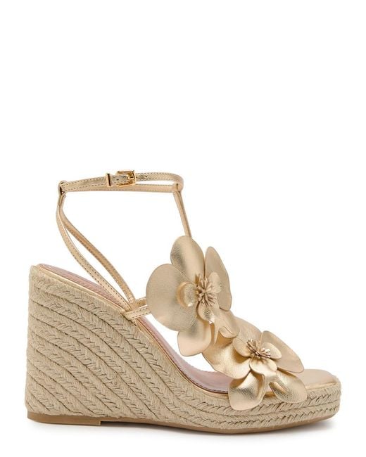 Zimmermann Natural Orchid 110 Metallic Leather Espadrille Sandals