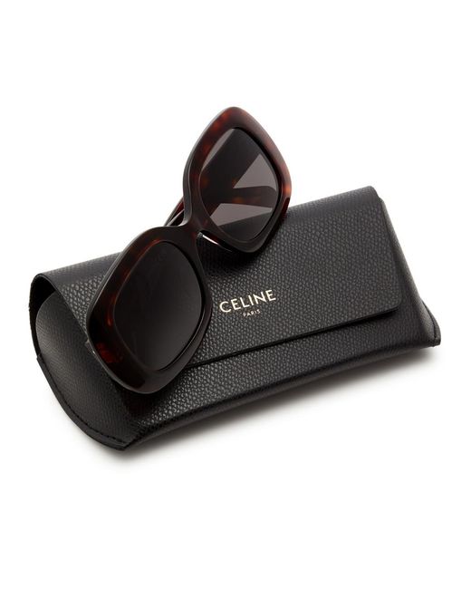 Céline Brown Oversized Oval-frame Sunglasses Designer Plaque At Temples, 100% Uv Protection