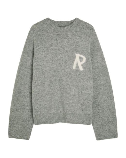 Represent Gray Logo Brushed Alpaca-Blend Jumper for men