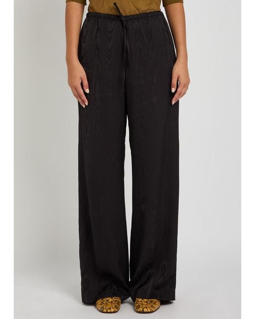 Dries Van Noten Black Puvis Moiré-Jacquard Woven Trousers