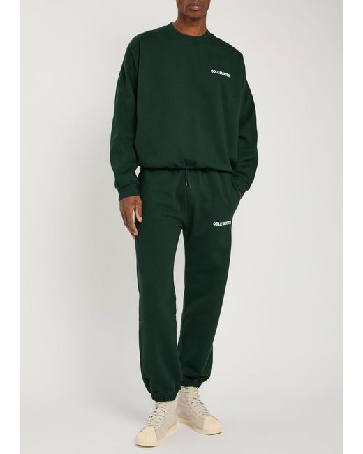 Cole Buxton Green Logo-Print Cotton Sweatshirt for men