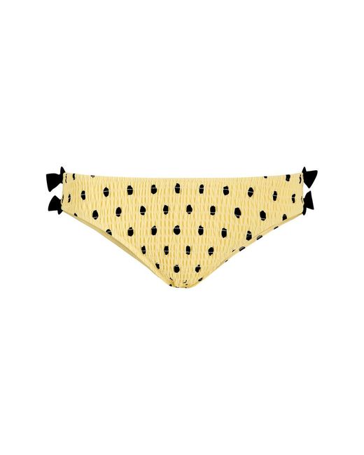 Damson Madder Metallic Spot-Print Shirred Bikini Briefs