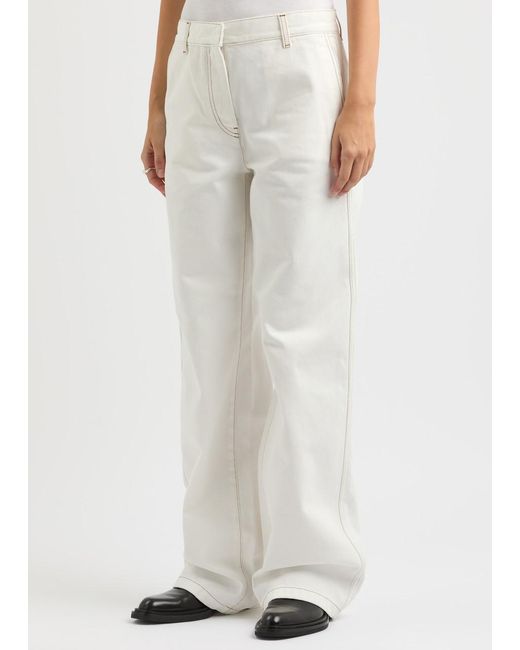 Dries Van Noten White Peyton Flared Wide-Leg Jeans