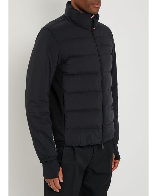 Moncler Blue Arapipe Padded Shell And Stretch-Jersey Jacket for men
