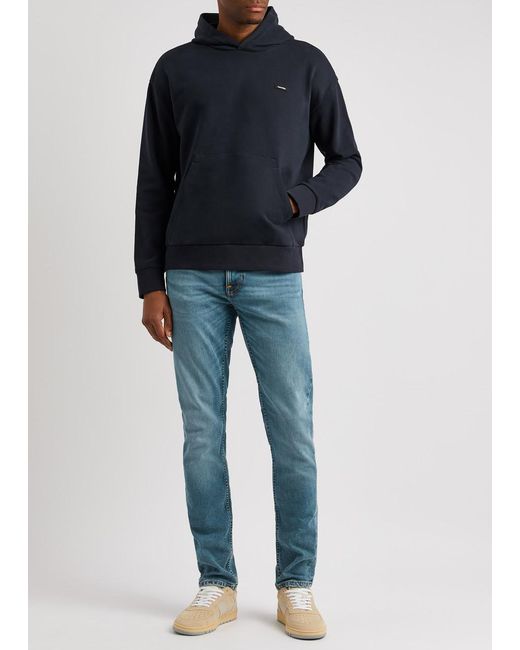 Calvin Klein Blue Logo Hooded Cotton Sweatshirt for men