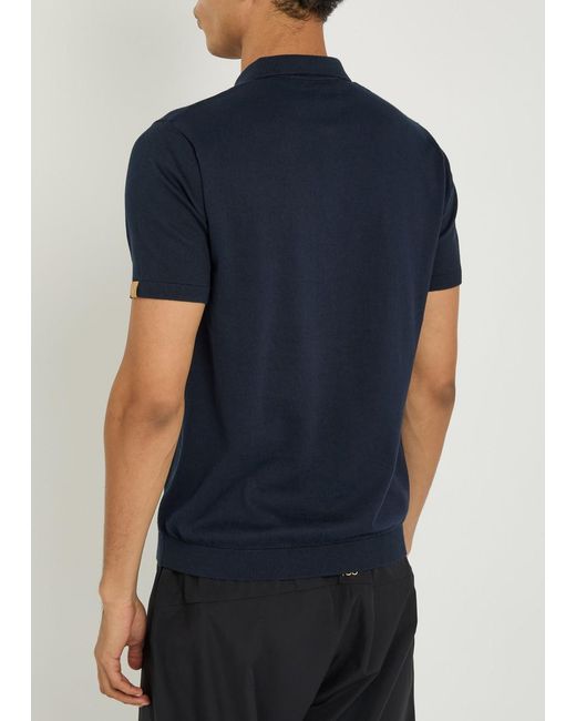 Now You Live Blue Pickwell Fine-Knit Cotton Polo Shirt for men