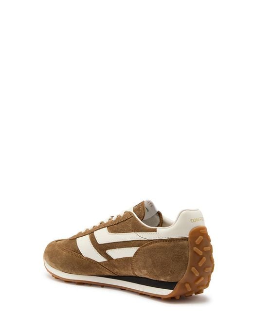 Tom Ford Brown Mick Panelled Suede Sneakers for men