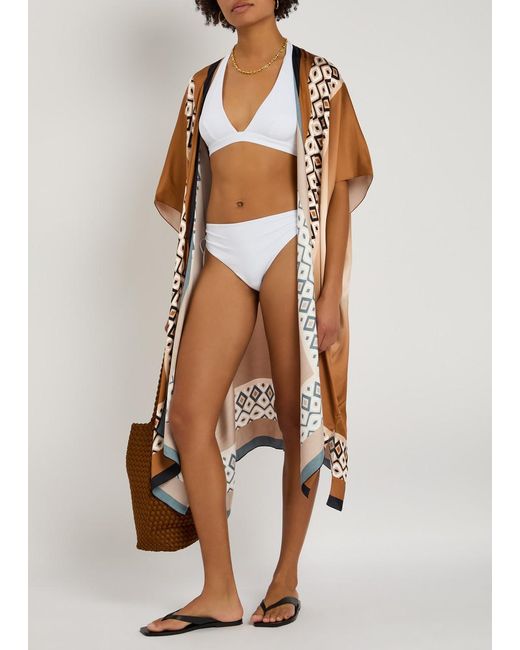 Max Mara Multicolor Dany Printed Satin Robe