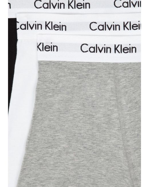 Calvin Klein Gray Stretch-cotton Trunks for men