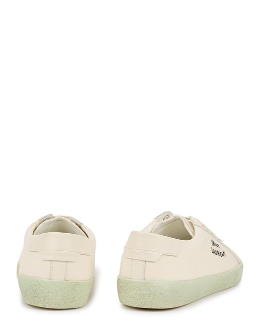 Saint Laurent Natural Court Off- Canvas Sneakers, Sneakers, Off