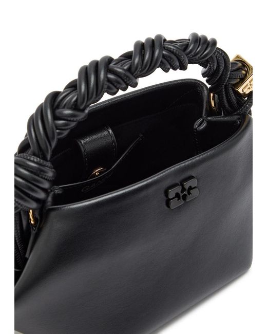 Ganni Black Bou Mini Leather Top Handle Bag