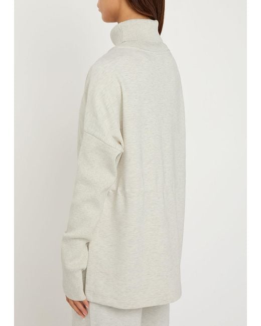 Varley White Ethel Toggle-Waist Stretch-Jersey Sweatshirt