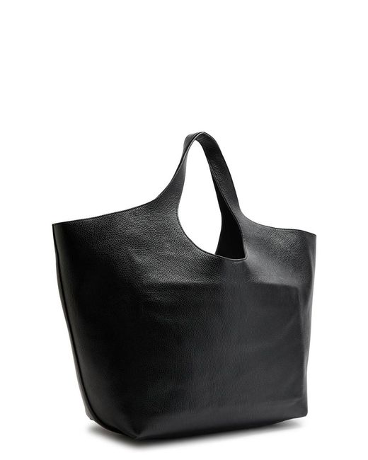 Anine Bing Black Lili Logo-Embossed Leather Tote