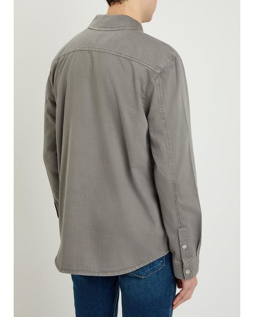 PAIGE Gray Cotton-Blend Shirt for men