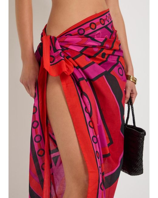 Emilio Pucci Red Printed Cotton Sarong