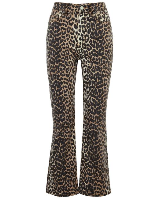 Ganni Gray Betzy -print Flared Jeans