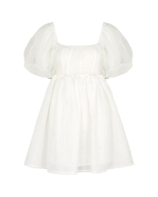 Sister Jane Synthetic Penny Faux Pearl-embellished Organza Mini Dress ...