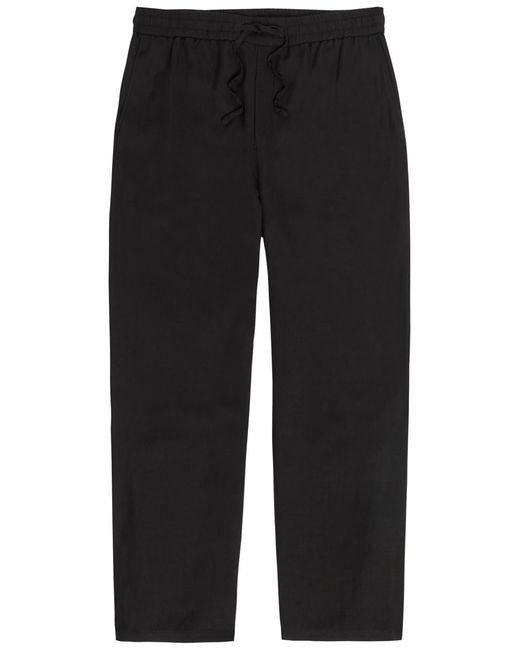 AMI Black Wide-Leg Woven Trousers for men