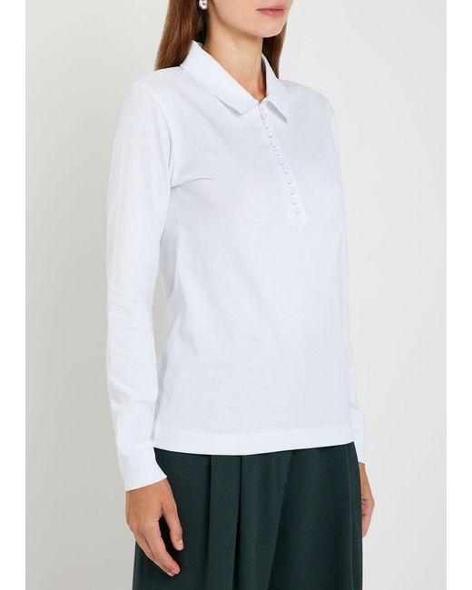 Dries Van Noten White Herst Cotton Polo Top