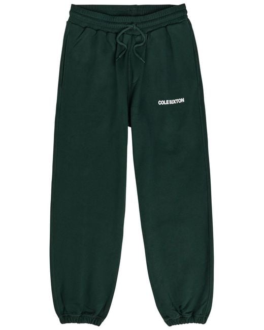 Cole Buxton Green Logo-Print Cotton Sweatpants for men
