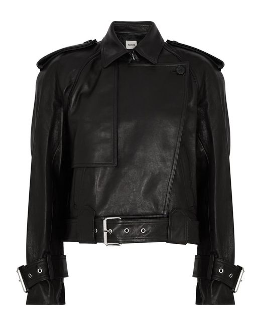 Khaite Black Hammond Leather Biker Jacket