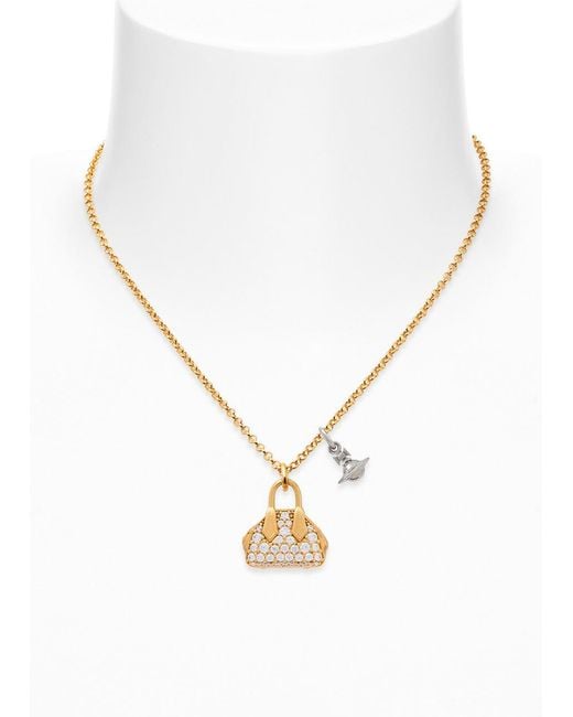 Vivienne Westwood Metallic Yasmine Crystal-Embellished Pendant Necklace