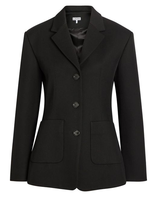 Loewe Black Wool-Blend Blazer
