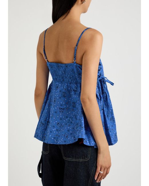 Damson Madder Blue Cressida Paisley Cotton Top