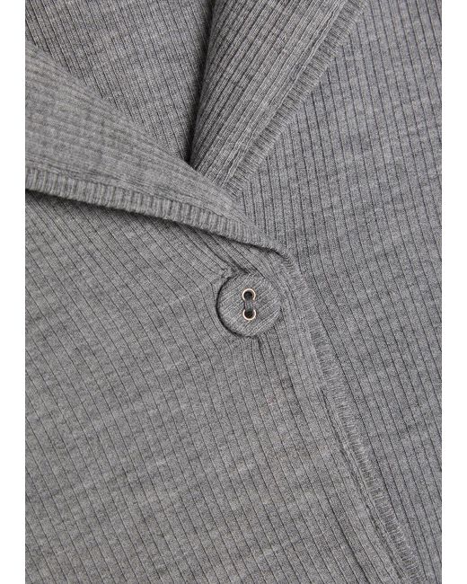 Skims Gray Ribbed Stretch-Modal Pyjama Set