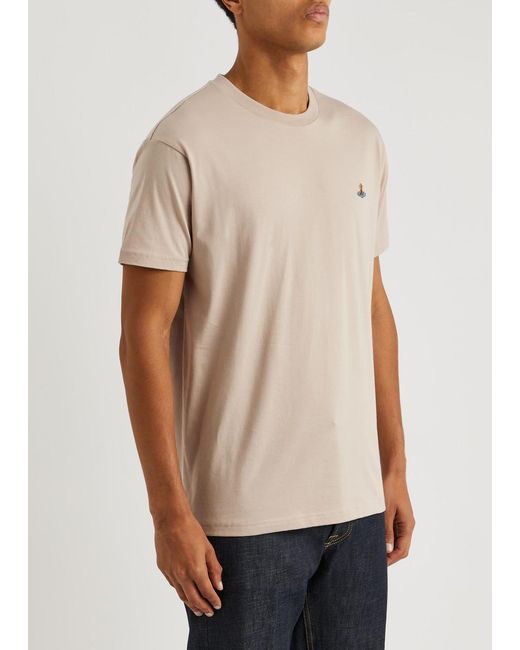 Vivienne Westwood Natural Logo-embroidered Cotton T-shirt for men