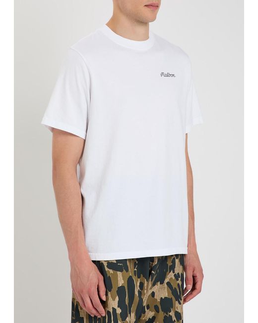 Malbon White Baldwin Printed Cotton T-Shirt for men