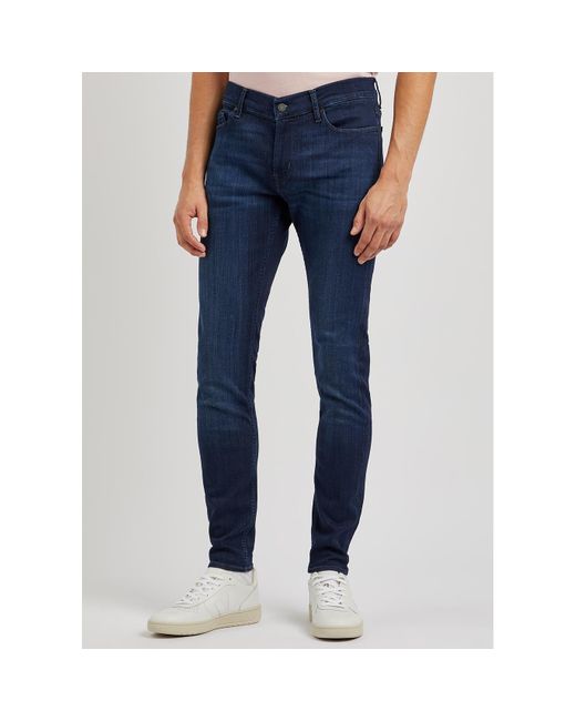 7 For All Mankind Blue Paxtyn Luxe Performance Plus+ Dark Skinny Jeans for men