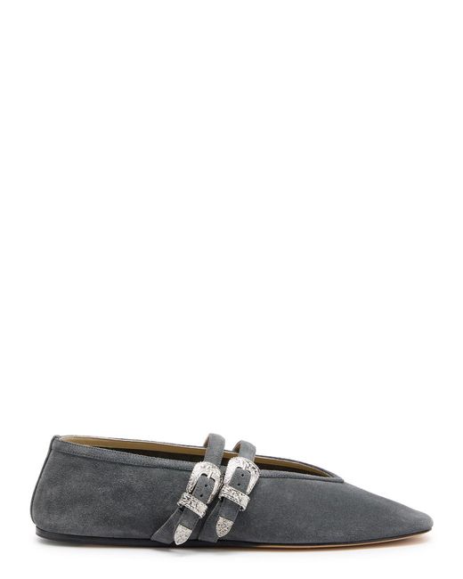 Le Monde Beryl Gray Claudia Suede Ballet Flats