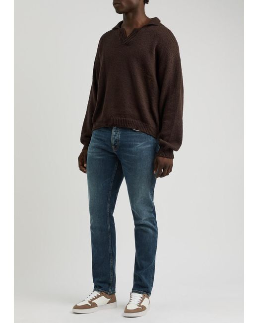 Nudie Jeans Blue Solid Ollie Slim-Leg Jeans for men
