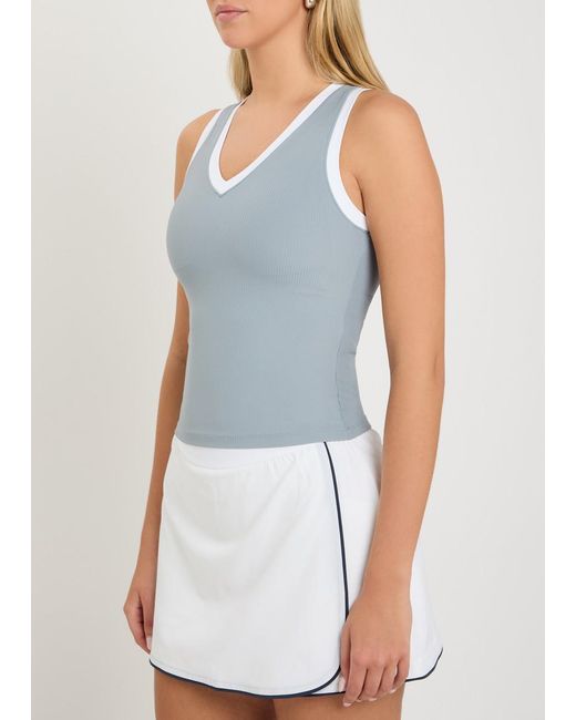 Varley Blue Chia V-Neck Stretch-Jersey Tank Top