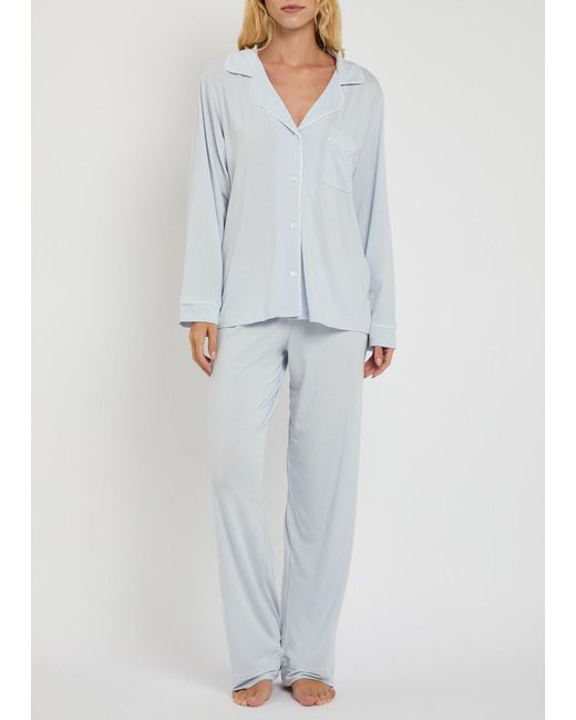 Eberjey White Gisele Stretch-Jersey Pyjama