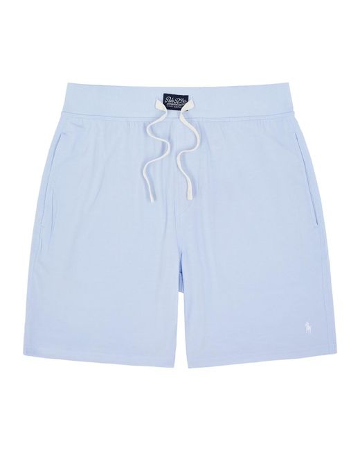 Polo Ralph Lauren Blue Logo-Embroidered Stretch-Jersey Pyjama Shorts for men