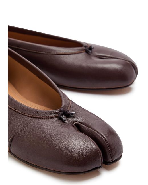 Maison Margiela Brown Tabi Leather Ballet Flats